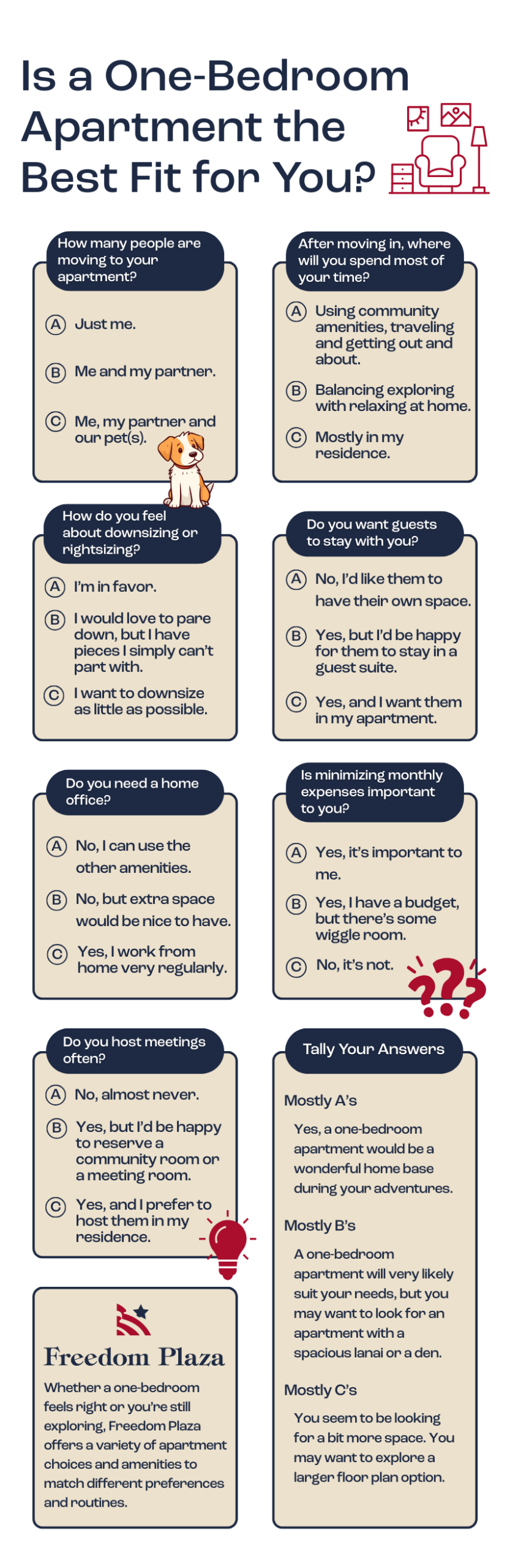 One-bedroom apartment infographic